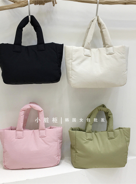 小脏柜 韩国新品ins简约休闲手提包女百搭通勤手拎托特包粉色包包