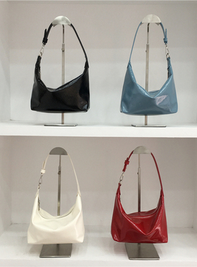 小脏柜 小众极简软皮漆皮亮面百搭手提hobo包2025新款单肩腋下包