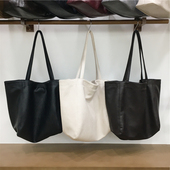 小脏柜 韩版 小众简约植鞣软皮包单肩包百搭大容量休闲学生托特包