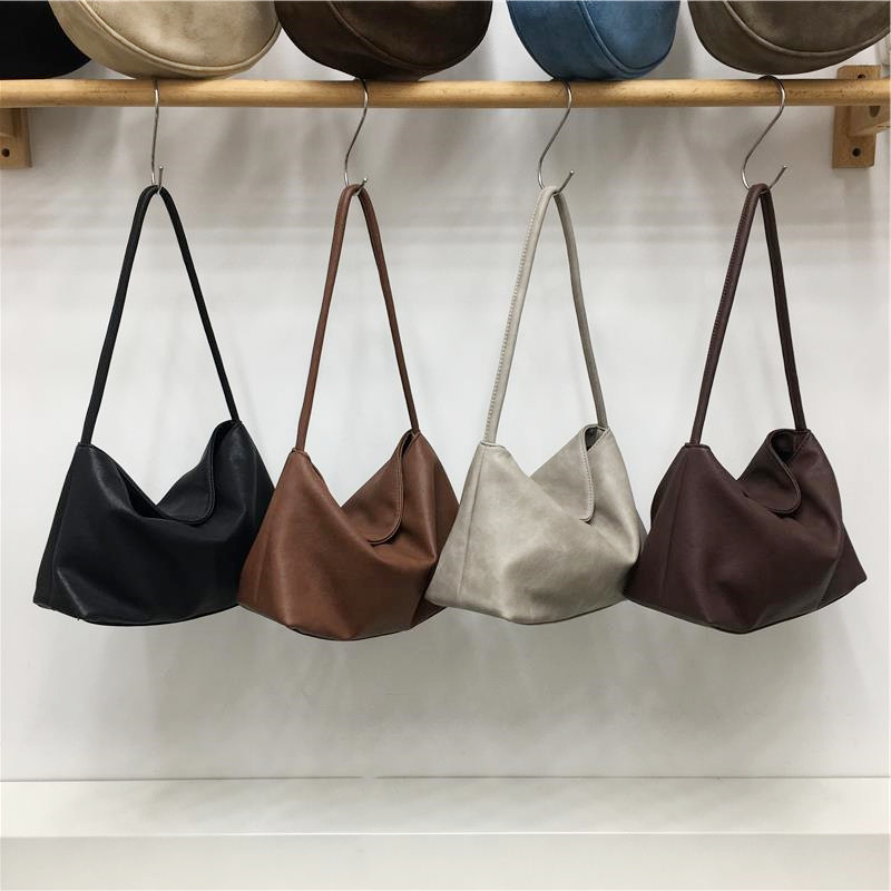 小脏柜 韩国植鞣软皮腋下包简约随性百搭日常通勤手拎单肩托特包