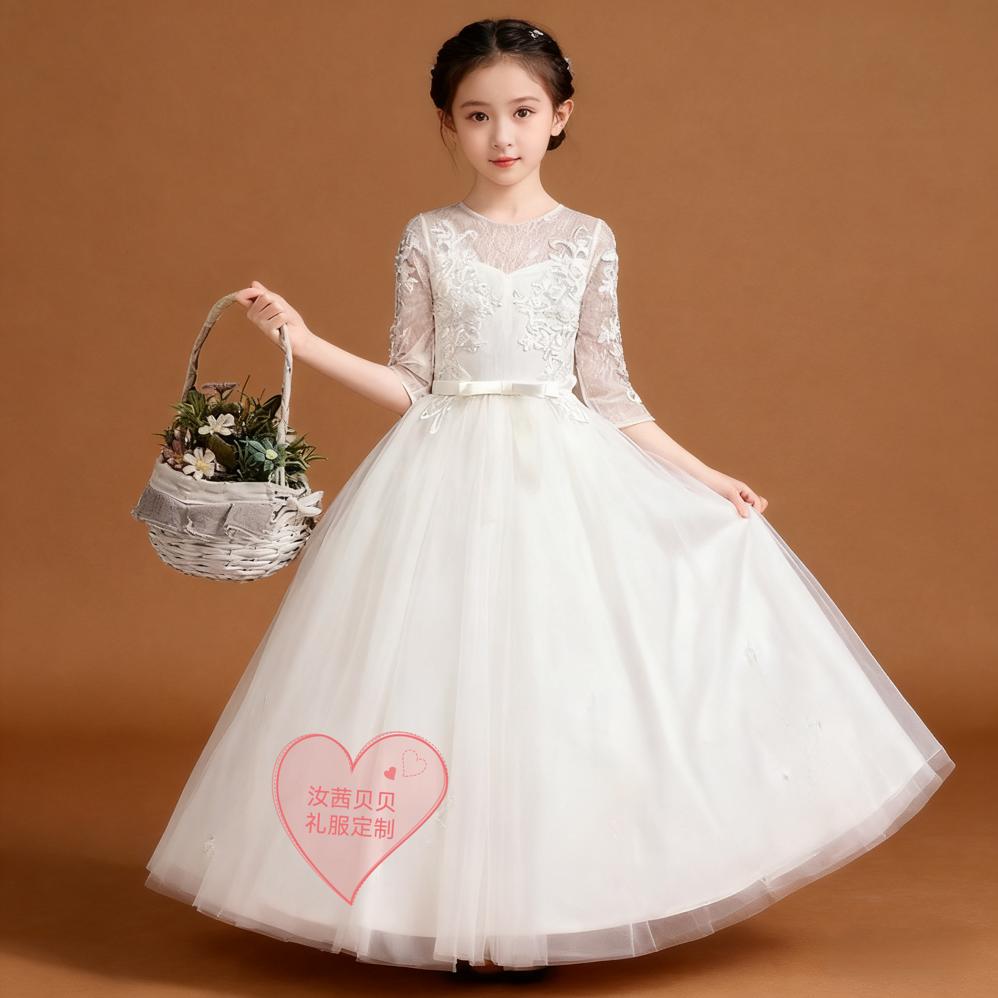 女童前短后长公主裙儿童礼服