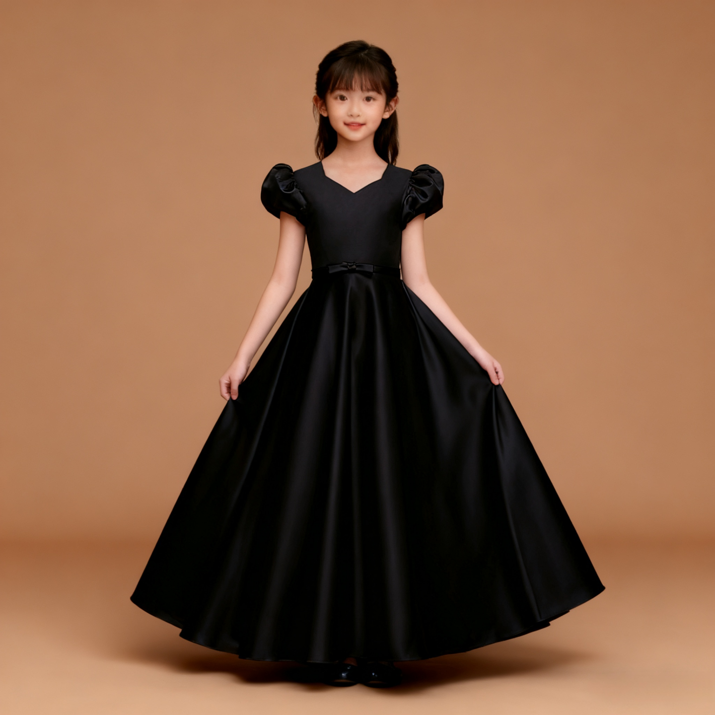 2025合唱乐团中大女童黑色礼服
