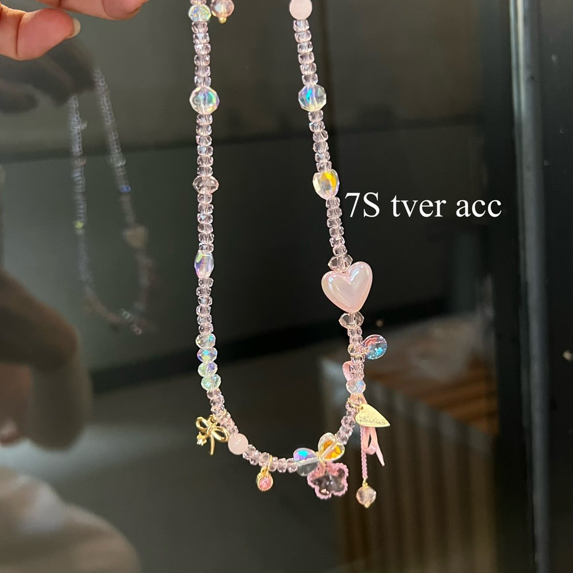 现Tveracc韩国设计师正品S水钻风蝴蝶结流苏项链女锁骨链项链