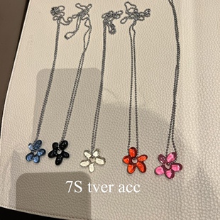 长项链 韩代净透花朵吊坠项链毛衣链 70Cm acc 现tver