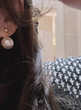 tver jewelry韩国设计师限量大珠耳坠 高级感法式耳钉银针