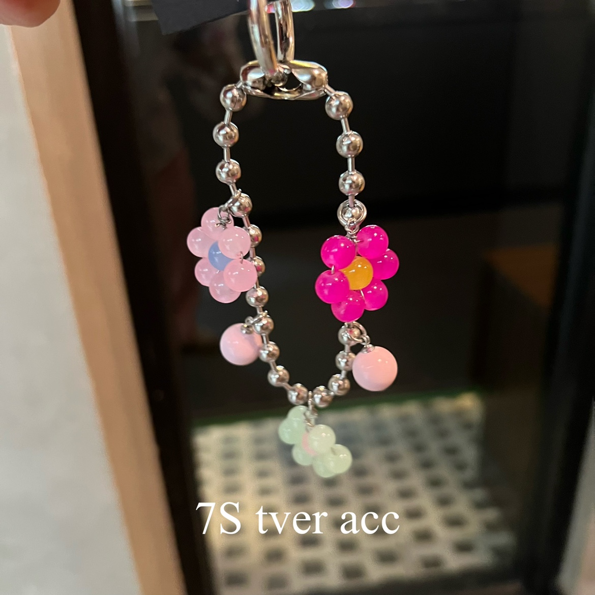 现Tver acc 韩国进口彩色多巴胺花朵手机链手腕链 包包挂件钥匙扣