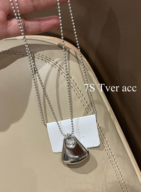 现韩代简约ins风金属三角形吊坠项链长款ins风百搭时髦锁骨链