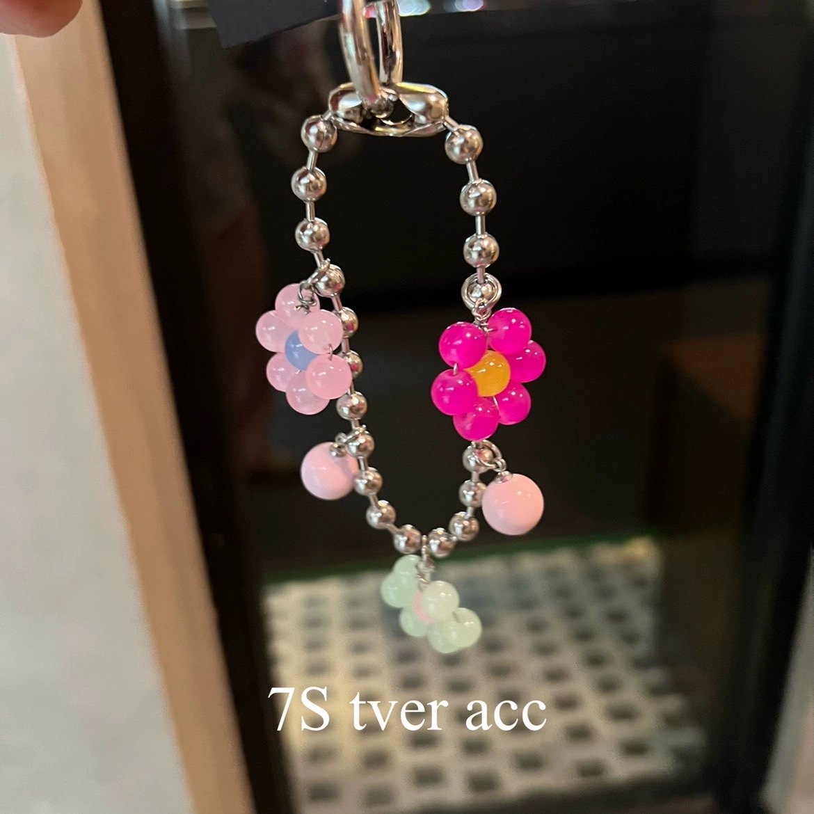 Tver acc 韩国进口彩色多巴胺花朵手机链手腕链 包包挂件钥匙扣