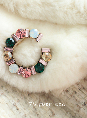 tver jewelry韩国正版彩色蛋白石胸针 Ccc别针 轻奢复古配饰