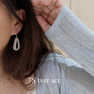 现tver acc韩国东大门进口手工串珠编织花朵耳环女气质百搭耳饰