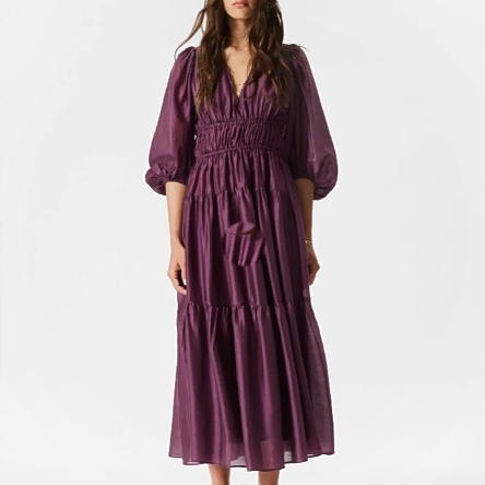 现货泡泡袖层叠中长款连衣裙25夏新款＆Other Stories1266557004