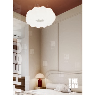 意大利阿特米德棉花云朵灯现代简约奶油风主卧室吸顶灯儿童房吊灯