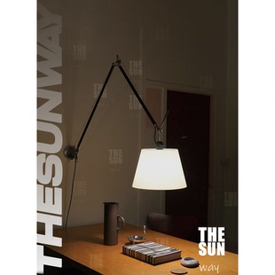 意大利TOLOMEO阅读壁灯卧室床头摇臂灯客厅酒店床头灯羊皮纸灯