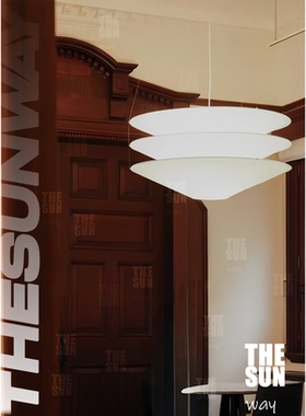 侘寂风卧室灯中古客厅悬浮杜邦吊灯简约现代法式餐厅Floatation纸