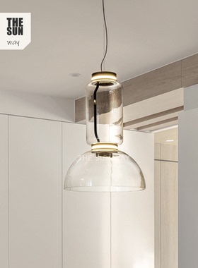 意大利Noctambule现代简约玻璃灯样板房客厅餐厅挑空LED吊灯