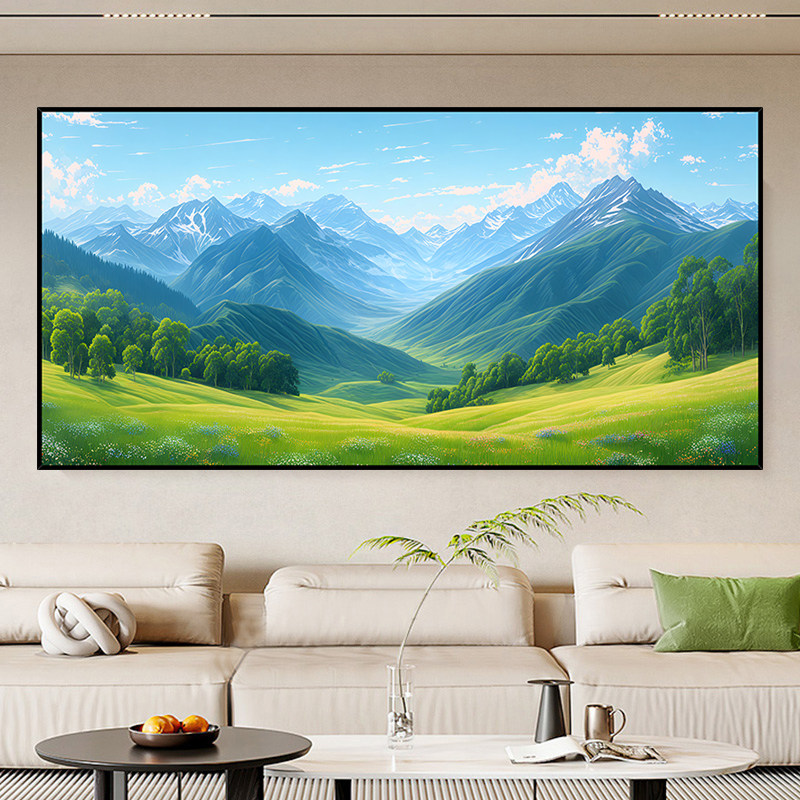 背有靠山客厅装饰画自粘贴画墙贴现代靠山图青山图沙发背景墙壁画,家居饰品,现代装饰画,淘宝优惠券,粉丝福利购,淘宝优惠卷