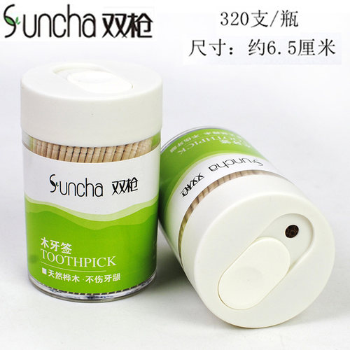 双枪正品罐装高档yq2232木牙签
