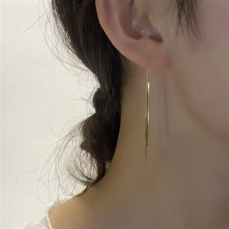 新款潮流苏女S925纯银针耳线长款轻奢时尚耳环小众设计感高级耳坠