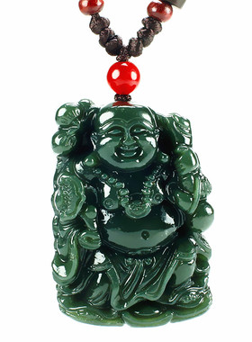 天然和田玉佛公吊坠青玉