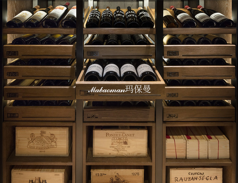 玛曼堡恒温恒湿酒窖定制不锈钢酒架酒室装饰雪茄房设计生产厂家