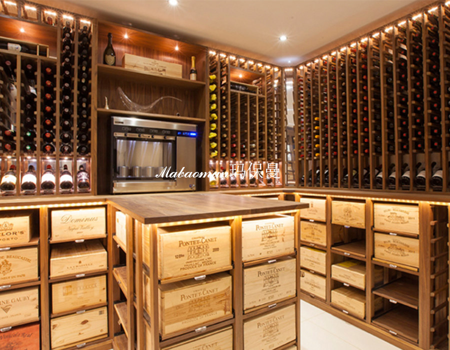 玛曼堡恒温恒湿酒窖定制不锈钢酒柜酒窖橡木酒窖雪茄房设计厂家