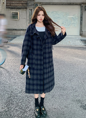 2025秋冬新款长款格子大衣女2C107-99025P320-K430