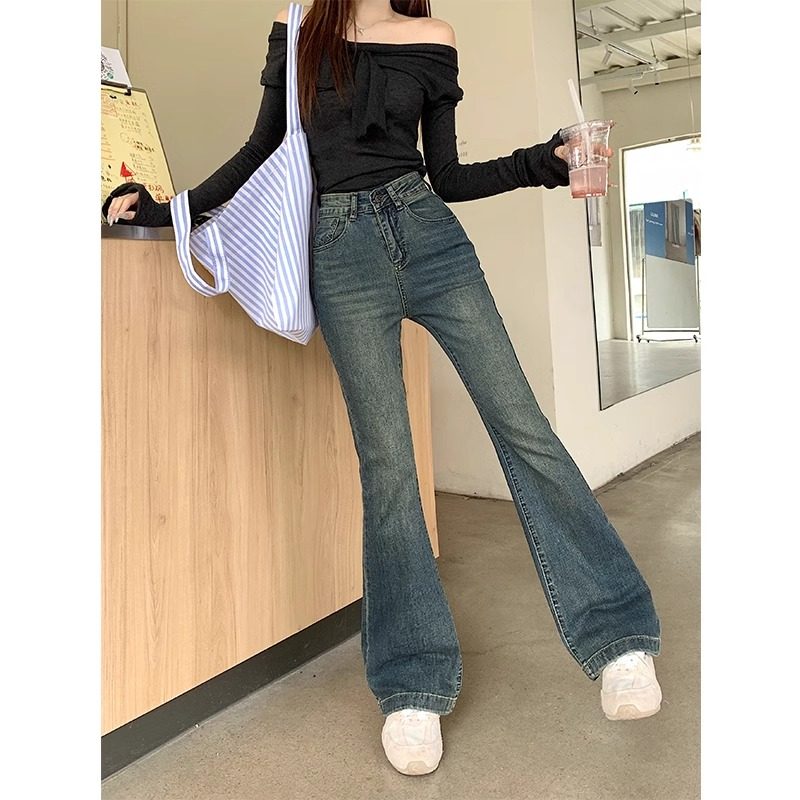 复古微喇牛仔裤女春季2025新大码mm弹力显瘦梨形身材喇叭马蹄裤,女装/女士精品,大码裤装,淘宝优惠券,粉丝福利购,淘宝优惠卷
