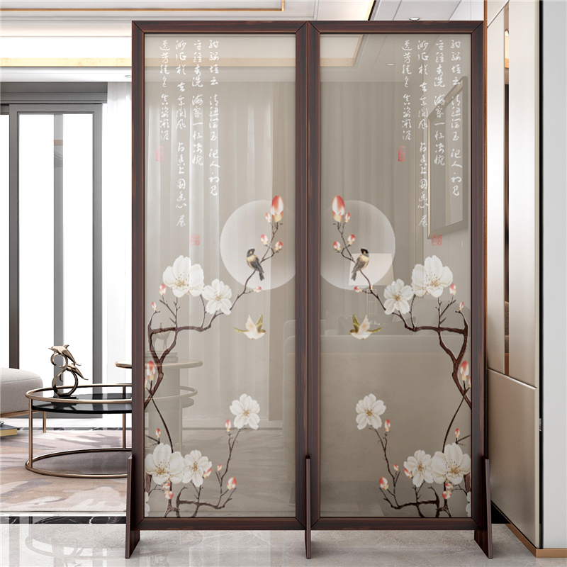复古风屏风隔断玄关客厅折叠移动新中式实木网红房间卧室现代简约