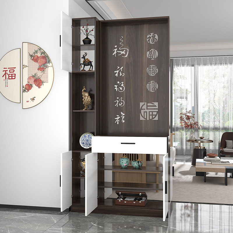 双面屏风实木新中式入户柜门现代门柜玄关架玄关柜客厅玄关隔断柜