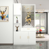 实木屏风隔断置物架入户客厅正对进大门现代简约鞋 柜玄关柜子一体