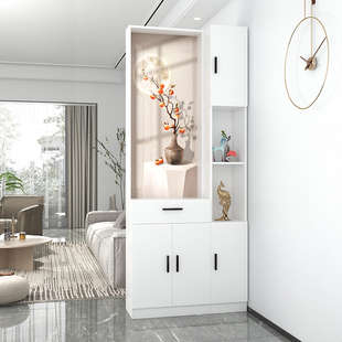 高档高颜值屏风隔断客厅进门双面实木玻璃正对大门玄关柜简约现代