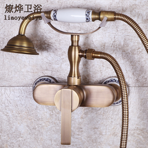 仿古洗澡头简易手持冷热淋浴花洒