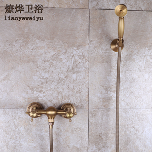 冷热复古简易入墙纯铜手持水龙头