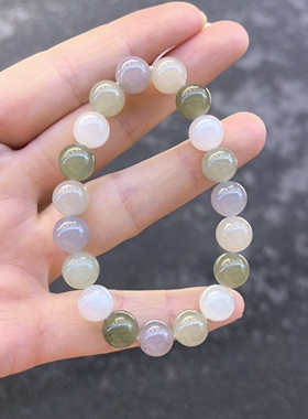 天然和田玉手链晴水渐变轻奢气质多宝手链男女款玉石手串送礼10mm