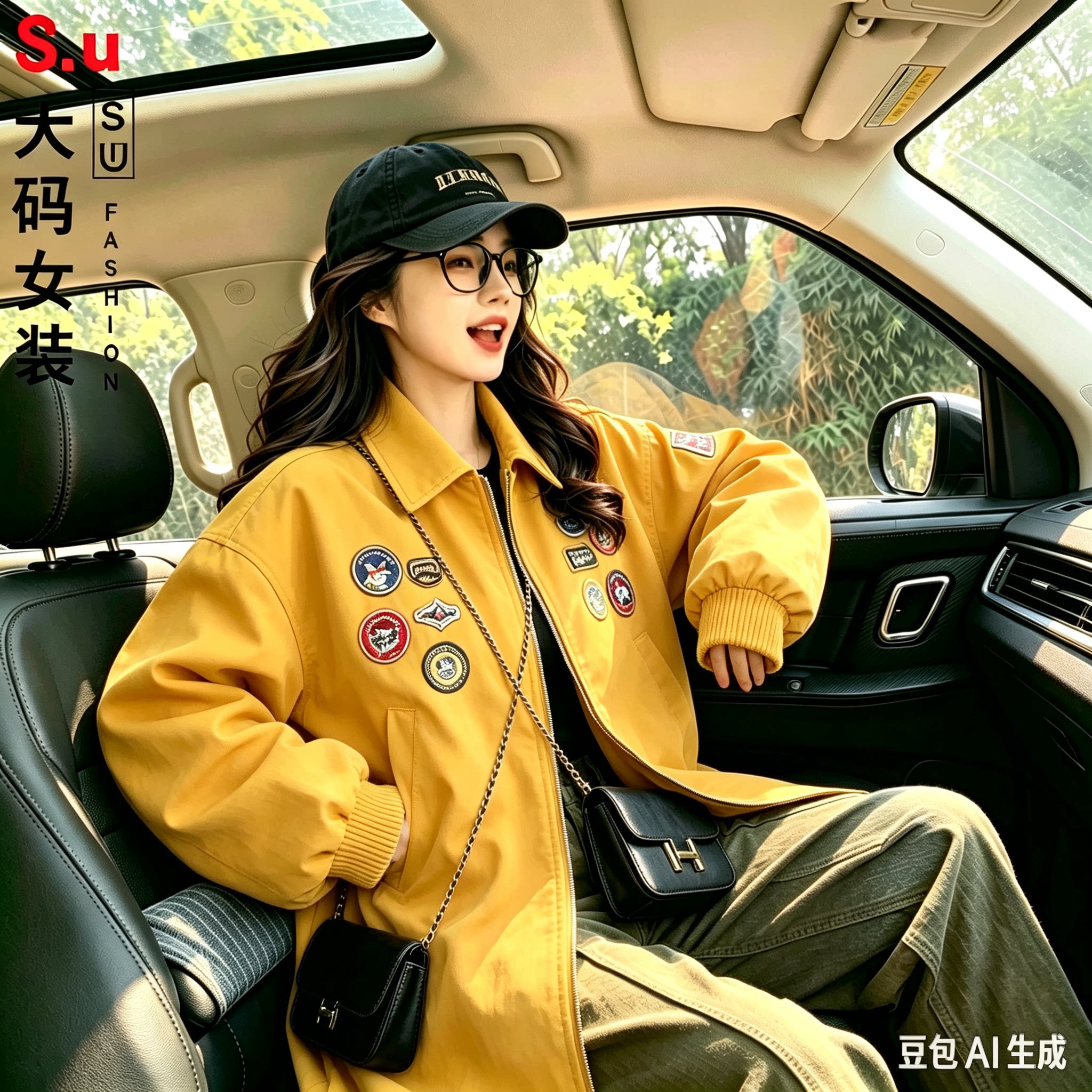 大码美式复古做旧水洗工装帆布可拆卸徽章夹克男女短宽外套潮