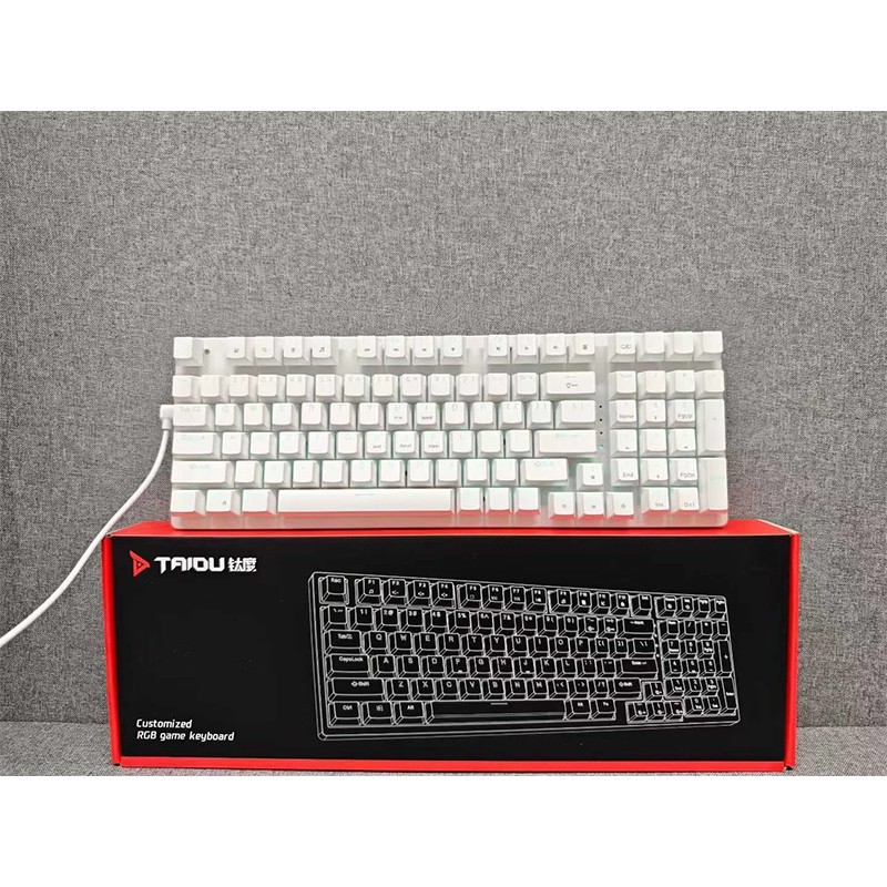 钛度K890有线发光机械键盘电竞游戏红轴笔记本台式电脑USB通用