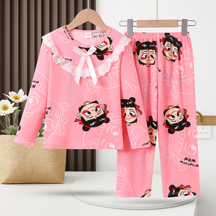 儿童睡衣女童春秋款纯棉长袖套装小女孩公主风宝宝家居服2024新款
