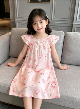 2026新款春夏女童公主风睡裙
