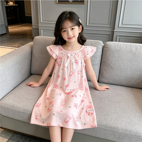 2026新款春夏女童公主风睡裙
