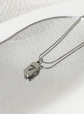 项链冷淡风少女甜酷钢色数字ins