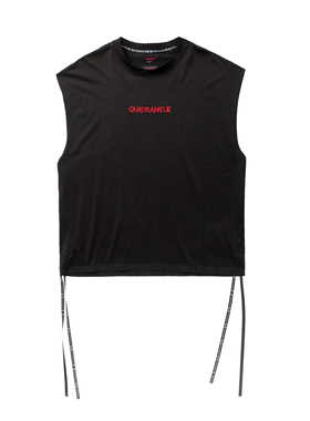 YEE QUADRANT|“火眼金睛”国潮飘带Oversize丝光棉 无袖T恤