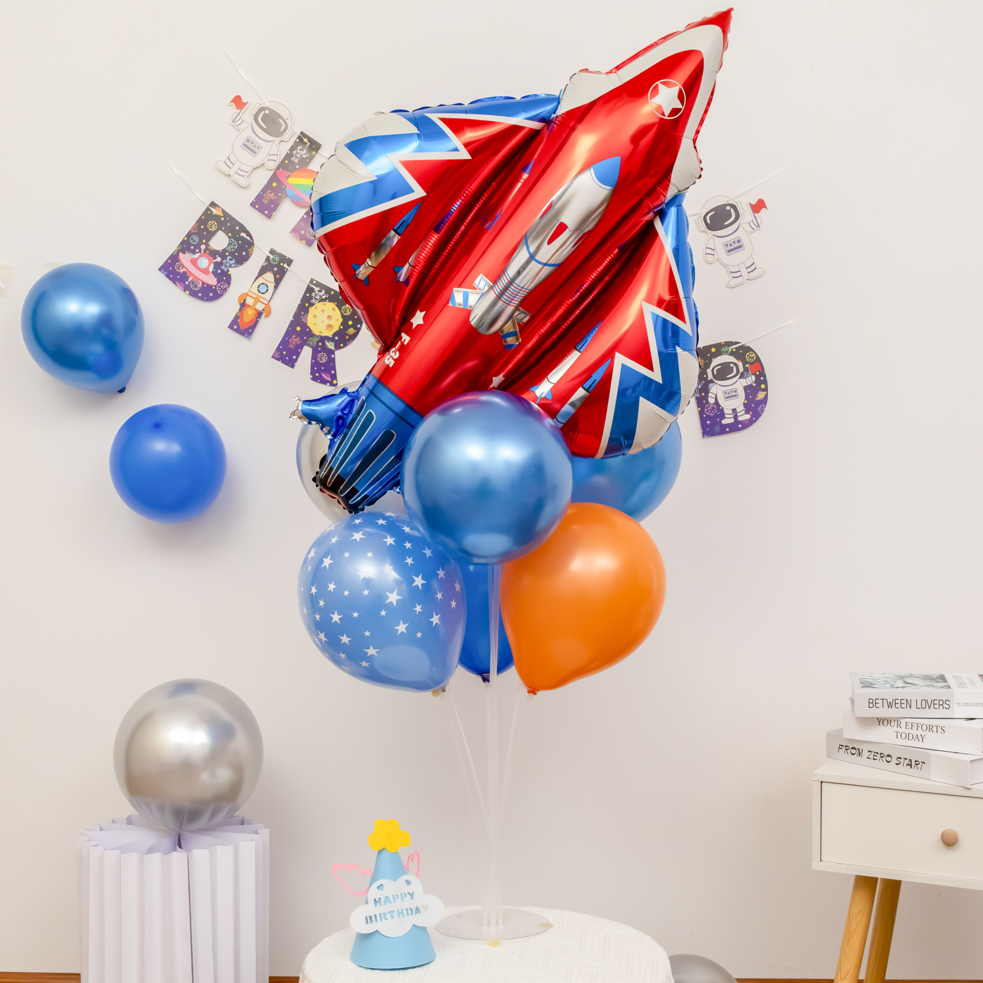 卡通宇航员太空主题气球桌飘立柱儿童宝宝周岁生日派对场景装饰品