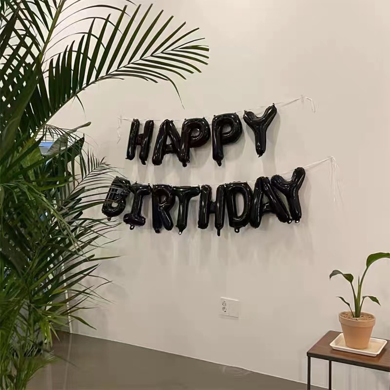 生日快乐气球happy birthday字母卡通儿童宝周岁生日装饰场景布置