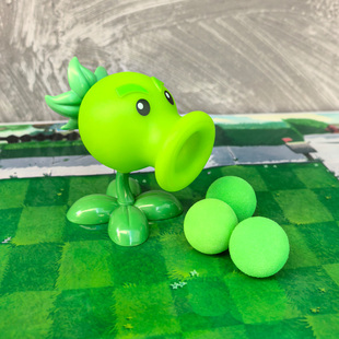 正版植物大战僵尸玩具新款软胶双重豌豆射手可发射炮弹儿童礼物