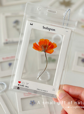 清新幸运草四叶草银杏叶樱花植物标本胶片夹挂件钥匙扣纪念礼物