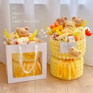 创意小熊玩偶卡通花束公仔可爱毕业闺蜜女生日毕业圣诞情人节礼物