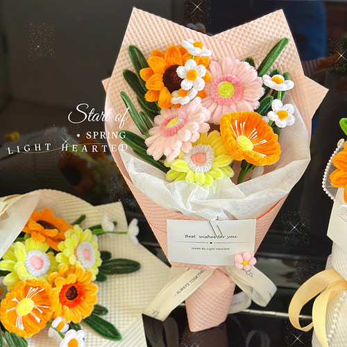 扭扭棒成品花束小新送给美伢的花