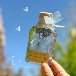 永生花植物标本成品浮游花瓶干花真花摆件毕业生日情人圣诞节礼物