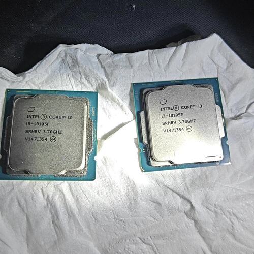 出两颗Intel Core i3-10105F，主频3.70