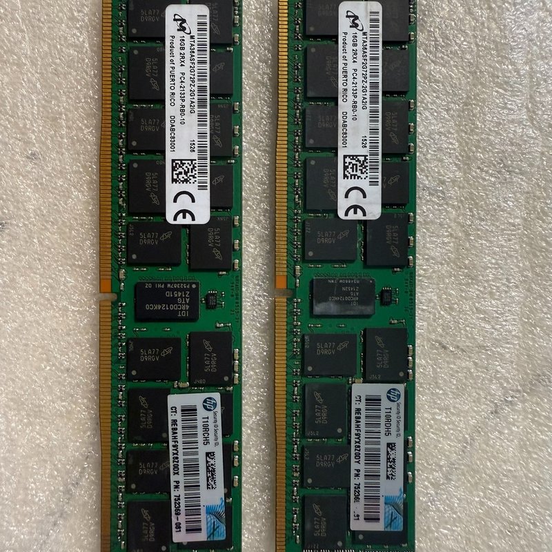 议价服务器拆机的，镁光四代16G内存2根，型号16G 2R*维修图片